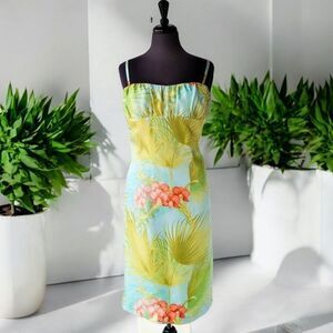 Tommy Bahama Floral Mini Dress - Green and Orange